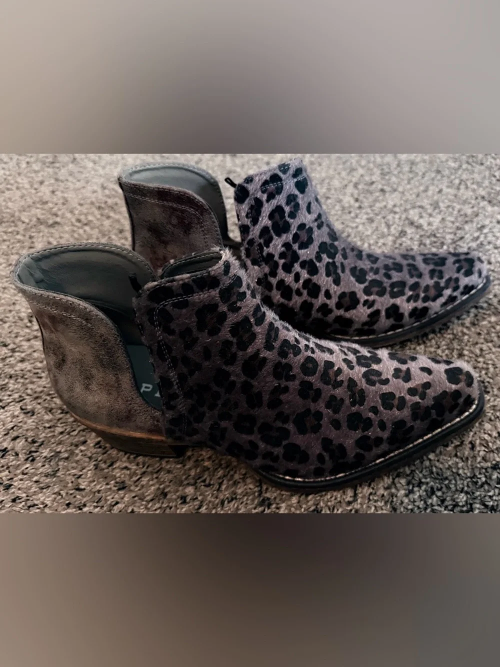 ROPER Leopard Print Ankle Bootie in Grey and Brown - Picture 2 of 12